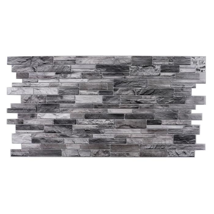 Панель ПВХ плитка песчаник Антрацит 485х960 Панель ПВХ плитка песчаник Антрацит 485х960