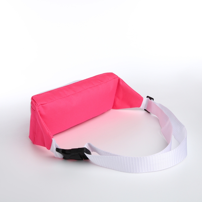 Поясная сумка на молнии, наружный карман, цвет розовый Поясная сумка на молнии, наружный карман, цвет розовый