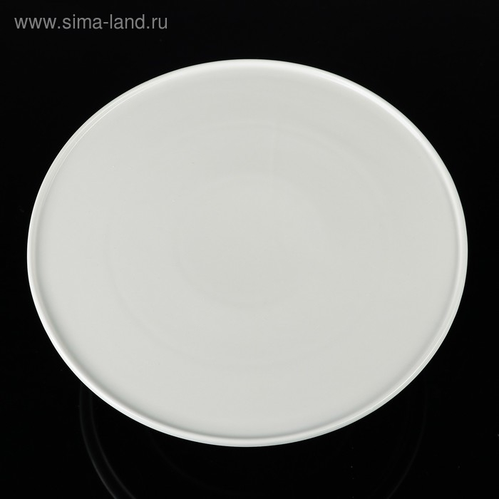 Подставка для десертов керамическая с крышкой-клош на деревянной ножке «Эстет», d=24,5 см, цвет белый