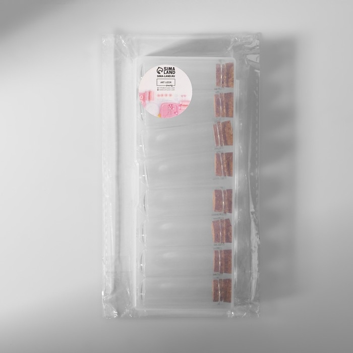 Набор баночек для хранения бисера, d = 1,7 × 5 см, 8 шт, в контейнере, 14,2 × 5,8 × 2,3 см Набор баночек для хранения бисера, d = 1,7 × 5 см, 8 шт, в контейнере, 14,2 × 5,8 × 2,3 см