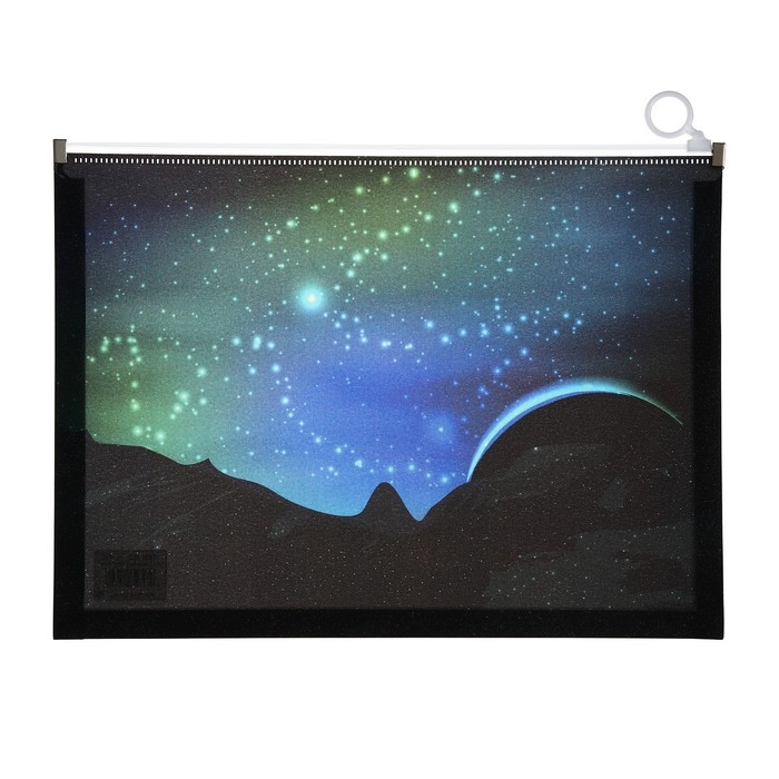 Папка-конверт на молнии формат А4, 180мкр, с рисунком Папка-конверт на молнии формат А4, 180мкр, с рисунком "Космос", МИКС