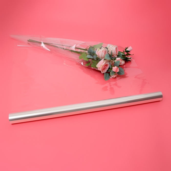 Плёнка для цветов прозрачная 0,7 х 37,5 м, 1000 г, 40 мкм Плёнка для цветов прозрачная 0,7 х 37,5 м, 1000 г, 40 мкм