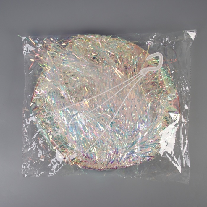 Дождик на подвесе  Дождик на подвесе "Праздничный отблеск" 40х145 см, перламутровый