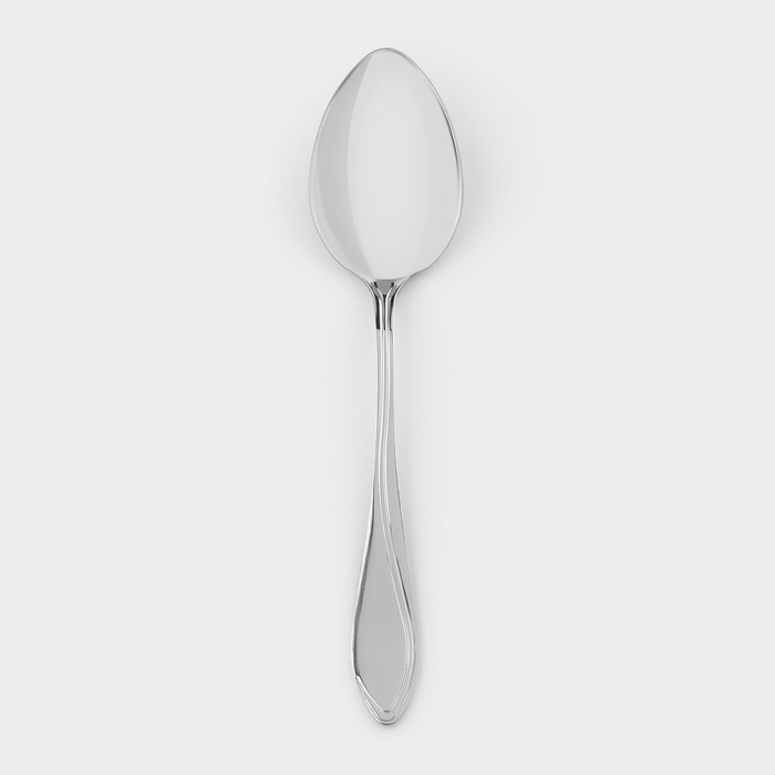 Ложка столовая &laquo;Волна&raquo;, h=19,5 см, толщина 2 мм, цвет серебряный