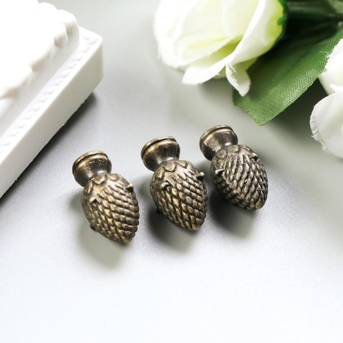Ручка для шкатулки металл Ручка для шкатулки металл "Шишечка" бронза набор 3 шт 883 1,2х2,4 см