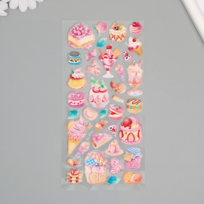 Наклейка пластик мягкие Наклейка пластик мягкие "Сладкая жизнь" МИКС 24х10 см