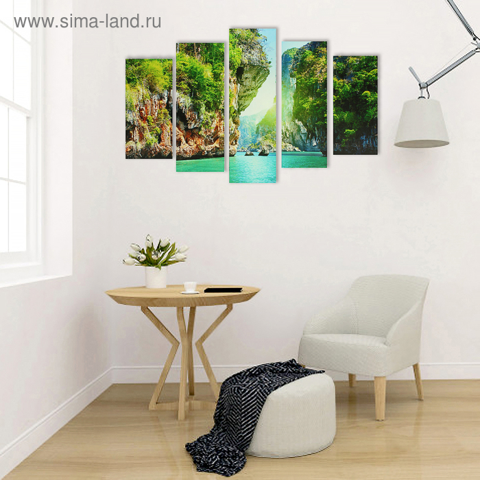 Картина модульная на подрамнике  Картина модульная на подрамнике "Грод" 2-25*52 см, 2-25*66,5 см, 1-25*80 см   80*140 см