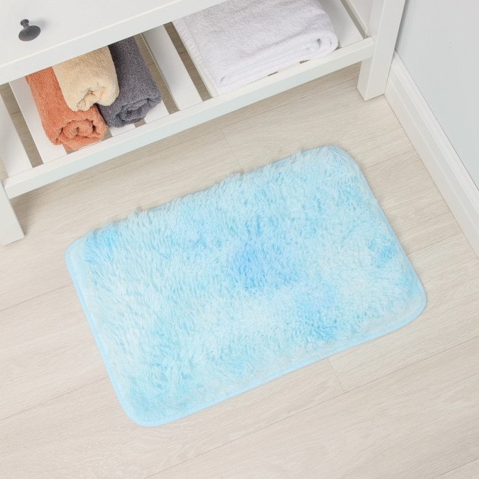 Коврик для дома Доляна «Пушистик», 40×60 см, цвет сине-голубой Коврик для дома Доляна «Пушистик», 40×60 см, цвет сине-голубой