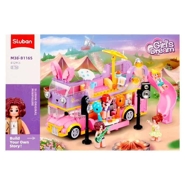 Конструктор Розовая мечта «Мультимедийный автобус», 412 деталей Конструктор Розовая мечта «Мультимедийный автобус», 412 деталей