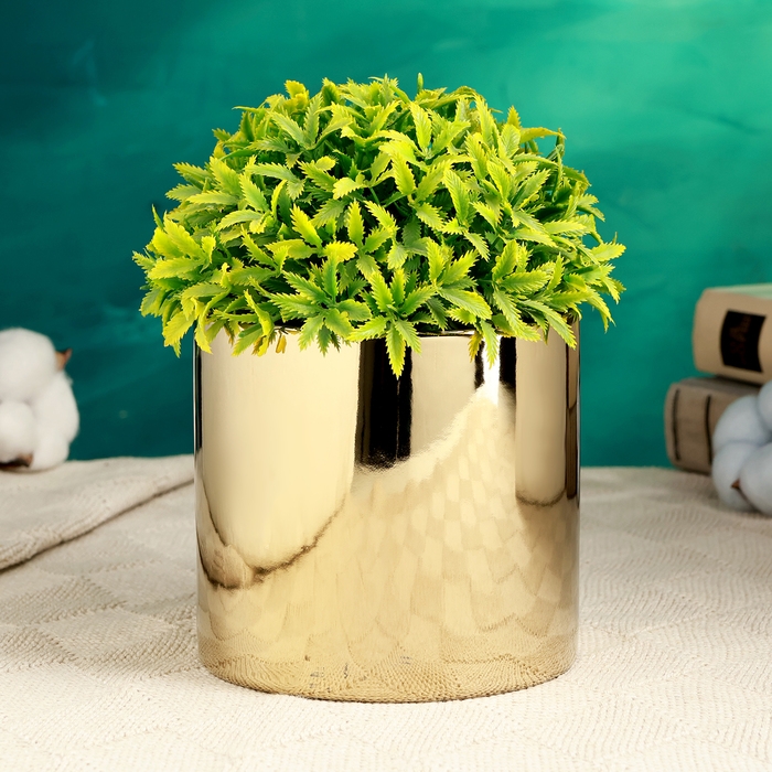 Кашпо  Кашпо "Лайт" золотое, 12х12х11см