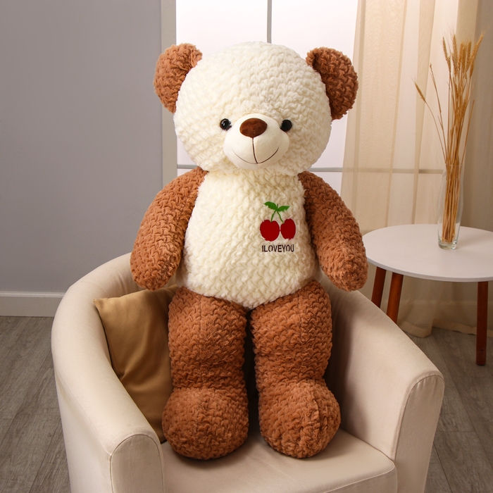 Мягкая игрушка «Медведь», с вишенкой, 105 см, цвет коричневый Мягкая игрушка «Медведь», с вишенкой, 105 см, цвет коричневый