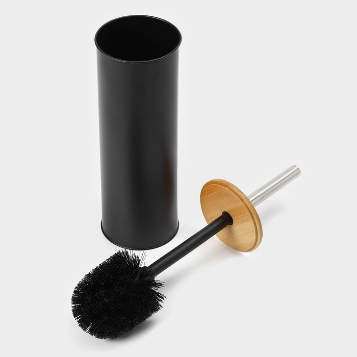 Ёршик для унитаза с подставкой SAVANNA BAMBOO, 9,5×38 см, цвет чёрный Ёршик для унитаза с подставкой SAVANNA BAMBOO, 9,5×38 см, цвет чёрный