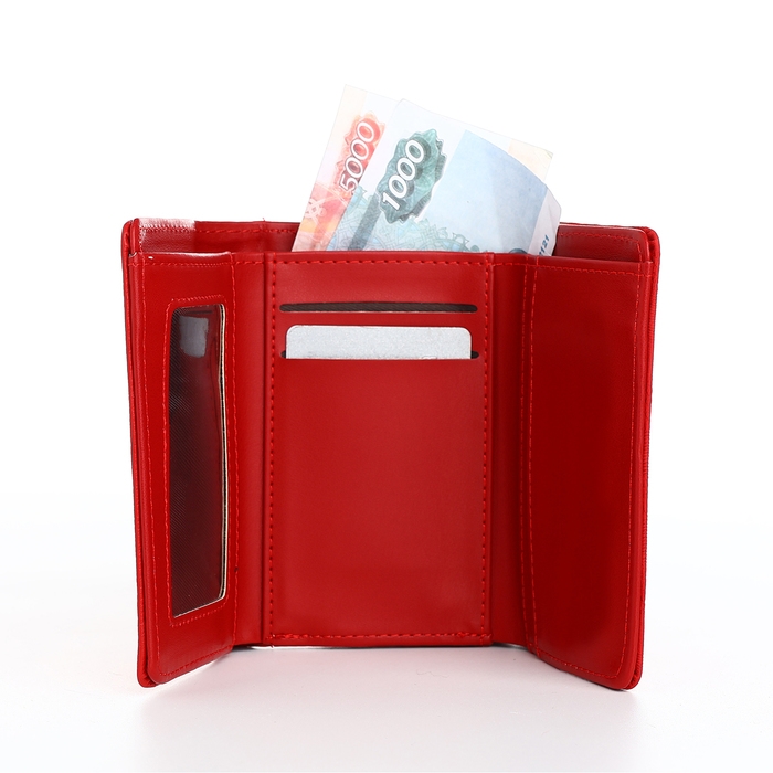 Кошелёк женский на магнитах, цвет красный