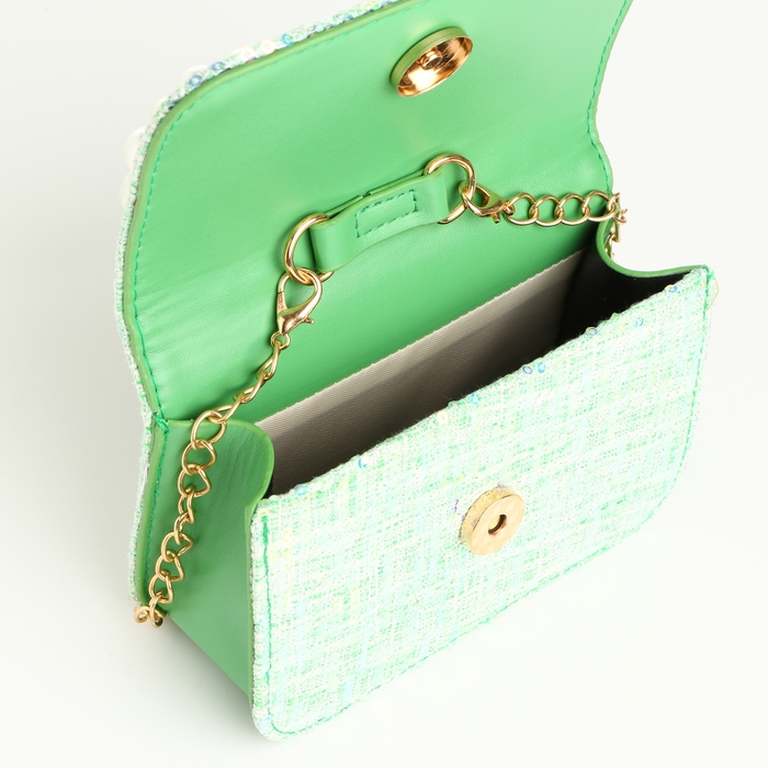 Сумка детская для девочки на клапане «Выбражулька», цвет зелёный