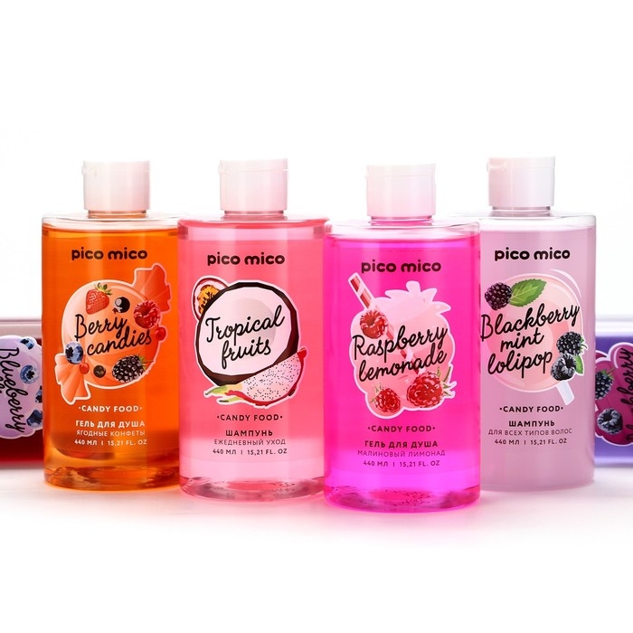 Шампунь для волос, 440 мл, аромат тропических фруктов, PICO MICO