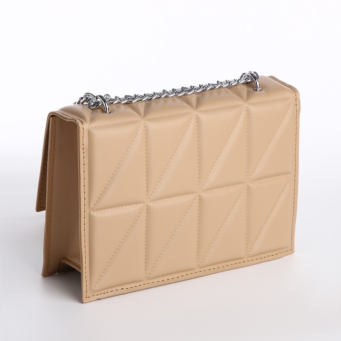 Сумка женская на клапане, 22х15х6 см, цвет бежевый Сумка женская на клапане, 22х15х6 см, цвет бежевый