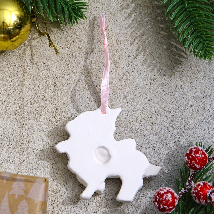 Новый год! Набор ёлочных украшений под раскраску 4 шт. «Единороги» с подвесом, кисть