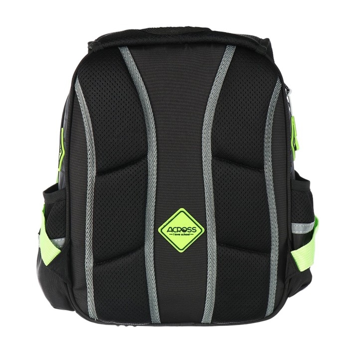 Рюкзак школьный 40х33х15см, эргономичная спинка, Across 410, серый/зеленый Рюкзак школьный 40х33х15см, эргономичная спинка, Across 410, серый/зеленый