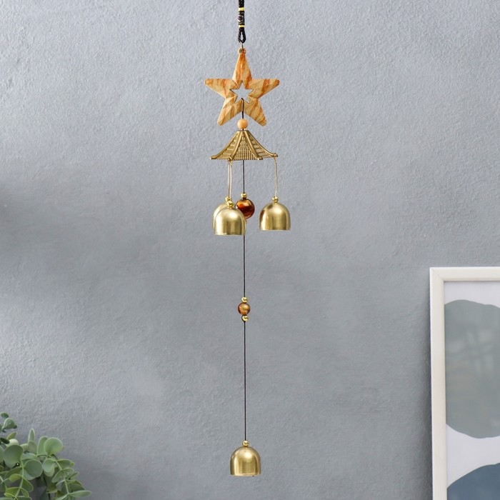 Музыка ветра металл Музыка ветра металл "Звезда" песочная 4 колокольчика 43х6 см