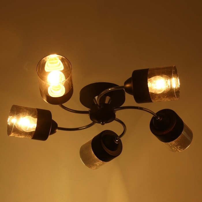 Люстра Люстра "Эстель" 5хЕ27 40Вт чёрно-хромовый 60х60х23 см BayerLux