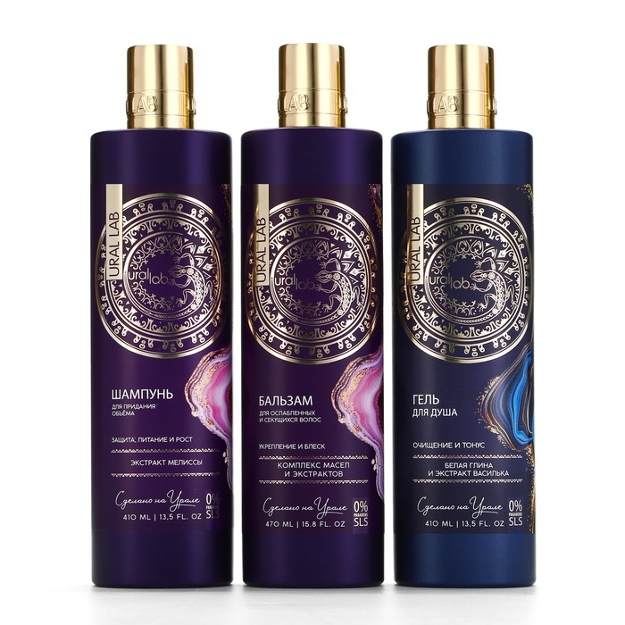 Шампунь для волос с экстрактом мелиссы, защита, питание и рост, 410 мл, URAL LAB Шампунь для волос с экстрактом мелиссы, защита, питание и рост, 410 мл, URAL LAB