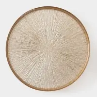 Блюдо для торта &laquo;Кувшинка&raquo;, d=28 см, на ножке, стекло, золотистое