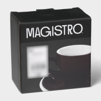 Кофейная пара фарфоровая Magistro Coffee time, 2 предмета: чашка 80 мл, блюдце d=12,5 см, цвет коричневый