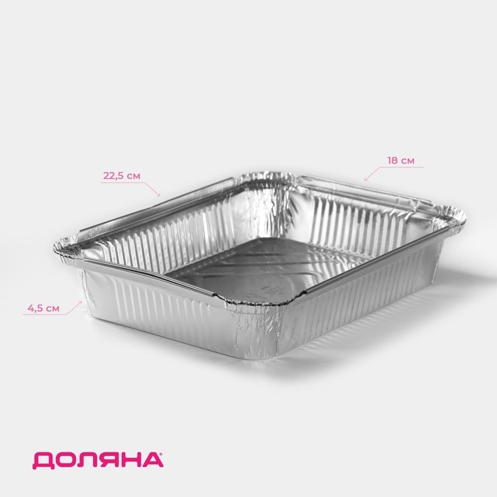 Набор форм из фольги для запекания и выпечки Доляна, 1,04 л, 22,5×18×4,5 см, 2 шт Набор форм из фольги для запекания и выпечки Доляна, 1,04 л, 22,5×18×4,5 см, 2 шт