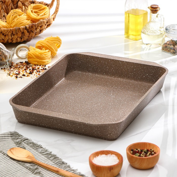 Противень «Гранит Brown», 30×40 см, h=5,5 см, антипригарное покрытие, цвет коричневый Противень «Гранит Brown», 30×40 см, h=5,5 см, антипригарное покрытие, цвет коричневый