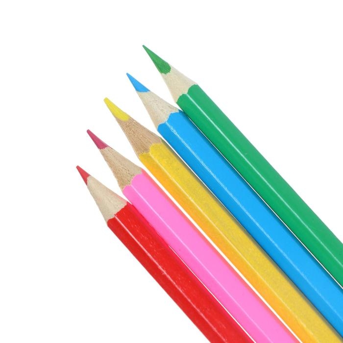 Карандаши цветные 12 цветов, Карандаши цветные 12 цветов, "Машинка", корпус деревянный, шестигранный