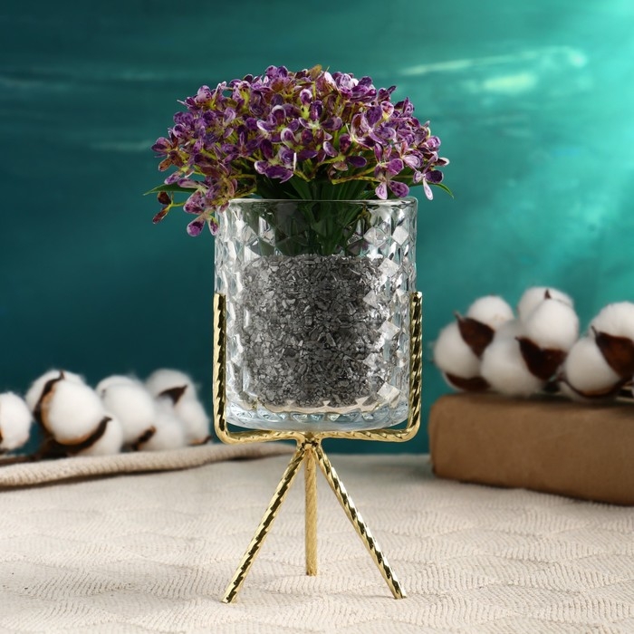 Кашпо стеклянное на подставке, 11х8см Кашпо стеклянное на подставке, 11х8см