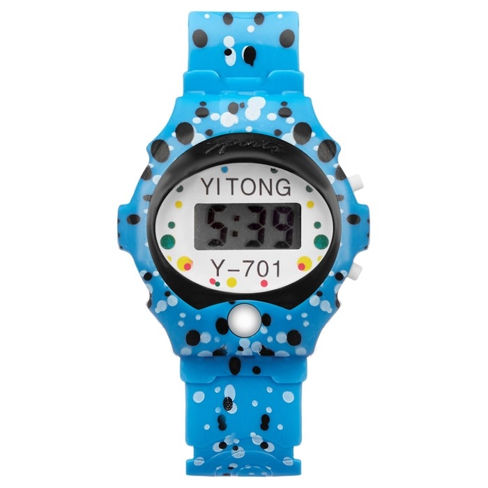 Часы наручные электронные, детские Часы наручные электронные, детские "Пупырка", ремешок силикон, l-23 см, синий