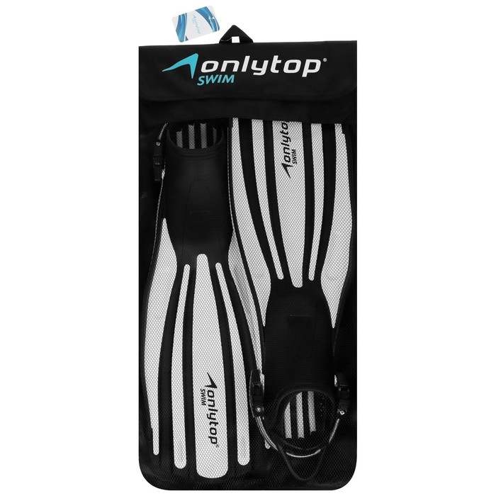 Ласты для дайвинга ONLYTOP, с открытой пяткой, р. 45-47, цвет чёрный/белый Ласты для дайвинга ONLYTOP, с открытой пяткой, р. 45-47, цвет чёрный/белый