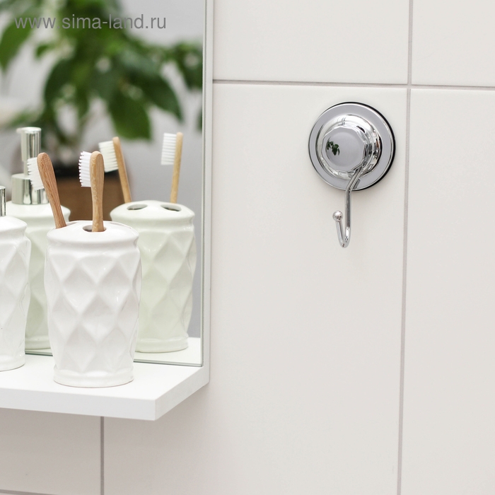 Крючок настенный, на вакуумной присоске Accoona A11401-1, цвет хром Крючок настенный, на вакуумной присоске Accoona A11401-1, цвет хром