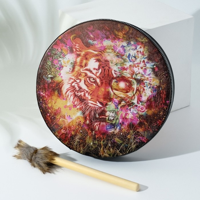 Шаманский бубен Шаманский бубен "Тигр-бабочка" с колотушкой 5х25х25 см