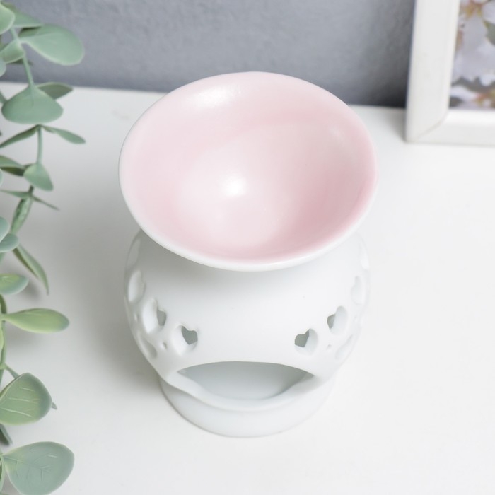 Аромалампа керамика Аромалампа керамика "Сеточка из сердец" МИКС 9х7,5х7,5 см