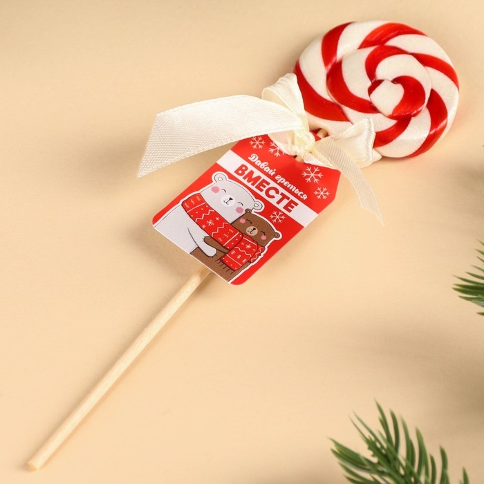 Леденец на палочке &laquo;Греться вместе&raquo;, вкус: клубника, 15 г.