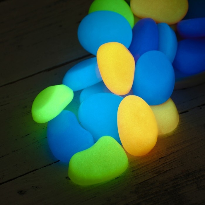 Декоративные камни для аквариума, светящиеся, 45 мм, 1 кг, микс Декоративные камни для аквариума, светящиеся, 45 мм, 1 кг, микс