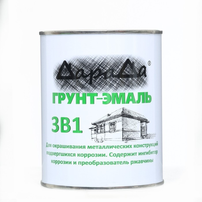 Грунт-эмаль 3 в 1 быстросохнущий (Дарада) коричневый 0,8 кг Грунт-эмаль 3 в 1 быстросохнущий (Дарада) коричневый 0,8 кг