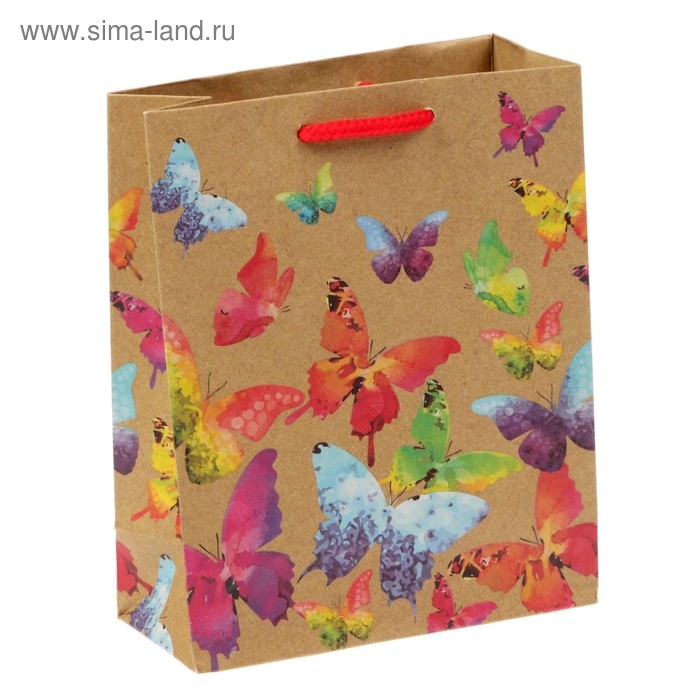 Пакет подарочный крафтовый вертикальный, упаковка, «Бабочки», ML 23 х 27 х 11,5 см Пакет подарочный крафтовый вертикальный, упаковка, «Бабочки», ML 23 х 27 х 11,5 см
