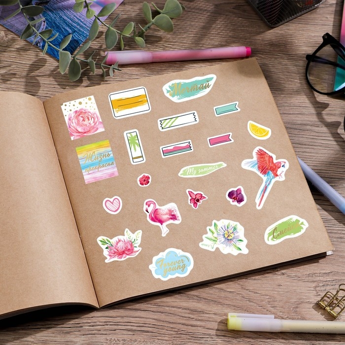 Наклейки детские в стикербуке «#ТРОПИКИ», 8 листов, 14 х 21 см Наклейки детские в стикербуке «#ТРОПИКИ», 8 листов, 14 х 21 см