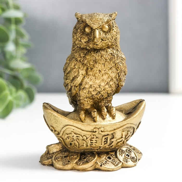 Нэцке полистоун под бронзу Нэцке полистоун под бронзу "Филин на слитке" 7х4,5х9,5 см