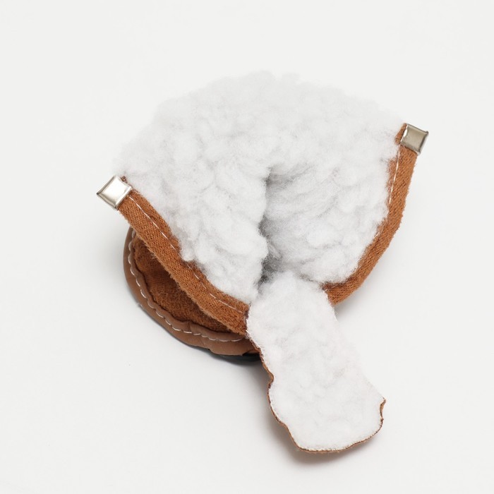 Ботинки Ботинки "Унты", набор 4 шт, размер 4 (подошва 6,5 х 4,7 см), коричневые