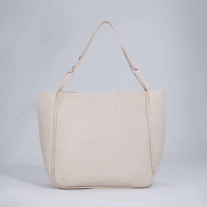Сумка женская тоут на магните, цвет молочный