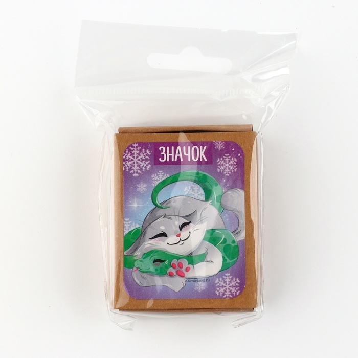 Новогодний значок в коробочке «Новый год: Новогодний котик» 3,5 х 4,5 см Новогодний значок в коробочке «Новый год: Новогодний котик» 3,5 х 4,5 см