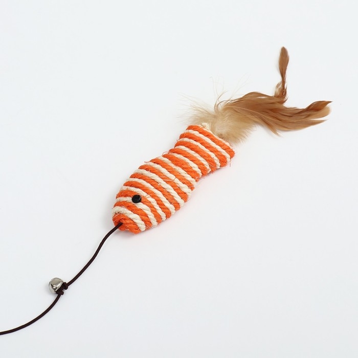 Дразнилка-удочка  Дразнилка-удочка "Рыбка из сизаля", 40 см