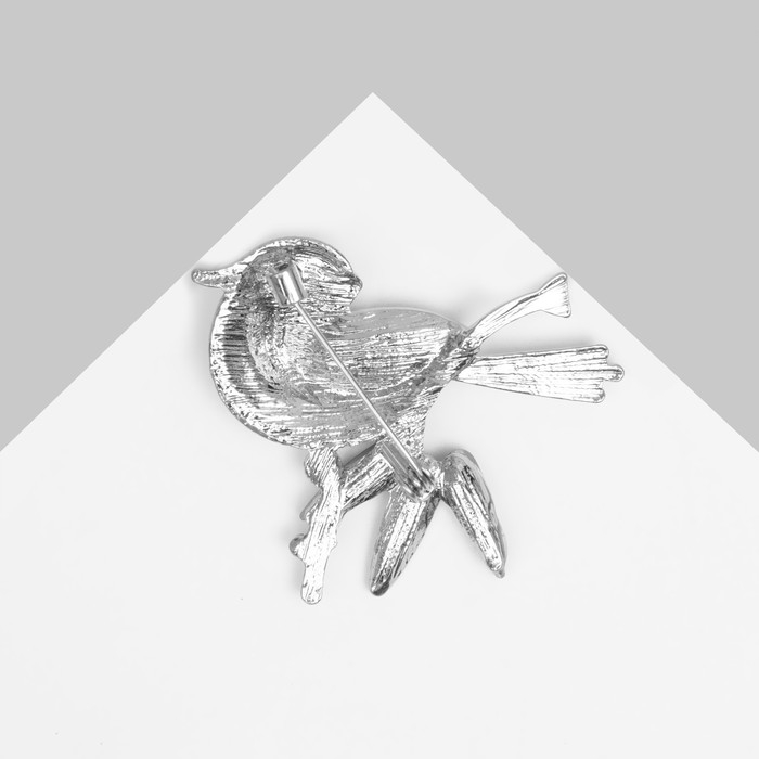 Брошь «Птица» волшебная, цвет сине-голубой в серебре Брошь «Птица» волшебная, цвет сине-голубой в серебре