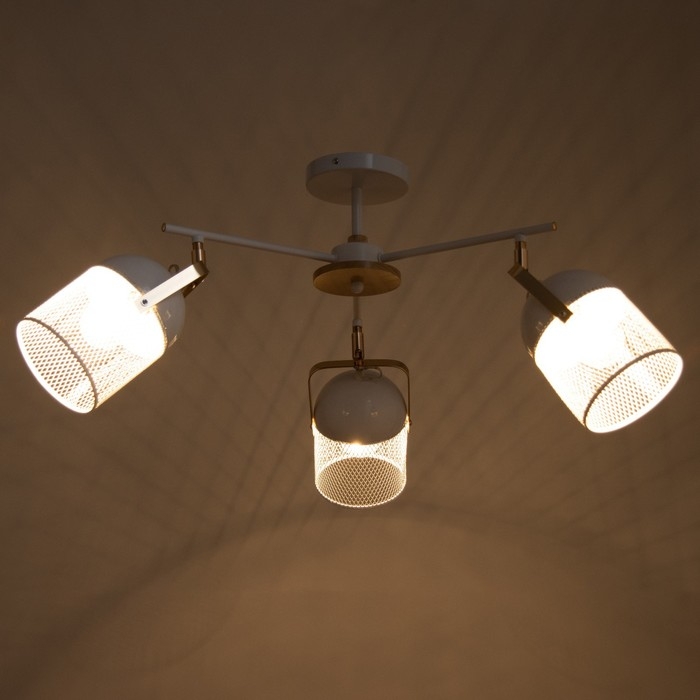 Люстра Люстра "Бирасо" 3x60Вт E27 белый-золото 58х58х40 см. Модель GZV-0036