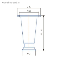 Опора регулируемая, Н=100 мм, цвет матовый хром