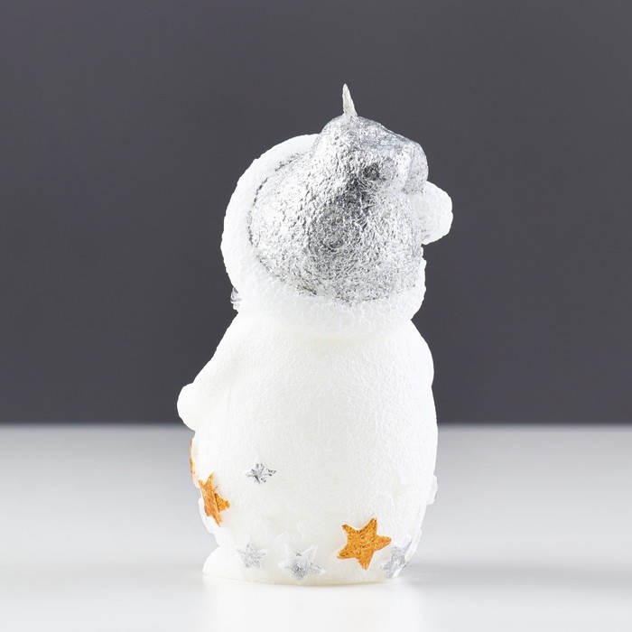Свеча декоративная "Снеговичок", 6×5,5×11 см, белый